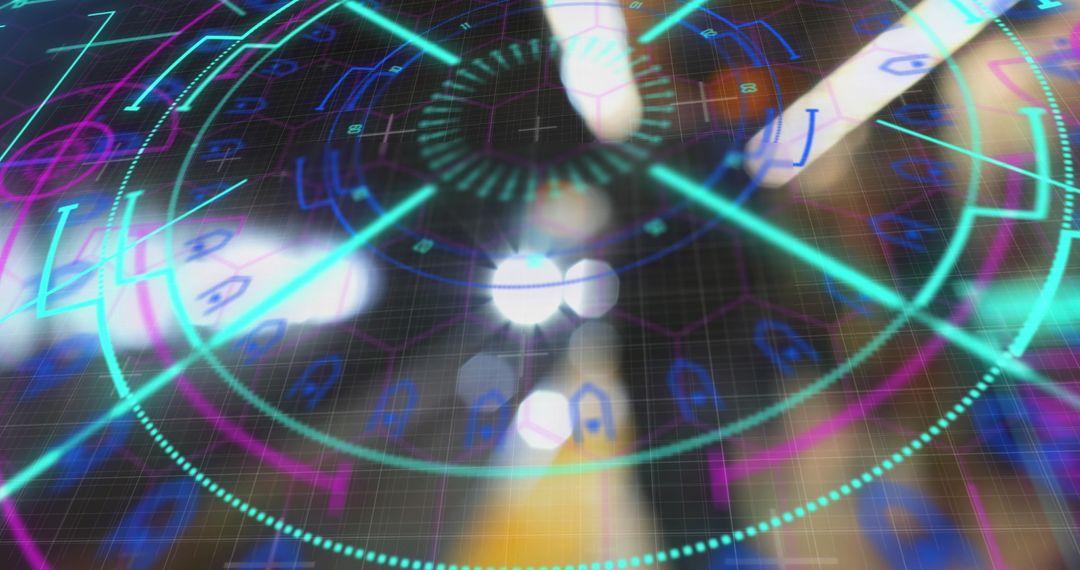 Futuristic Digital Interface with Global Business Concept Over Layer