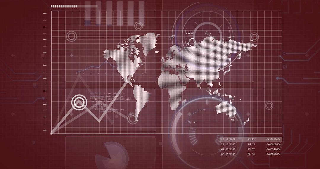 Global Financial Data Analysis with World Map and Graphs