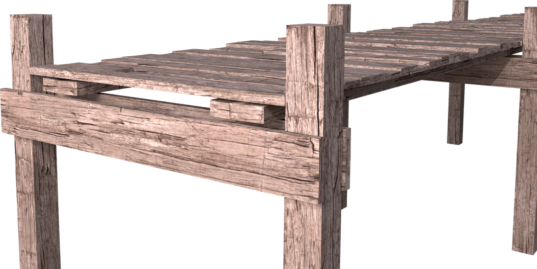 Transparent Wooden Bridge or Jetty Illustrating Construction Concept