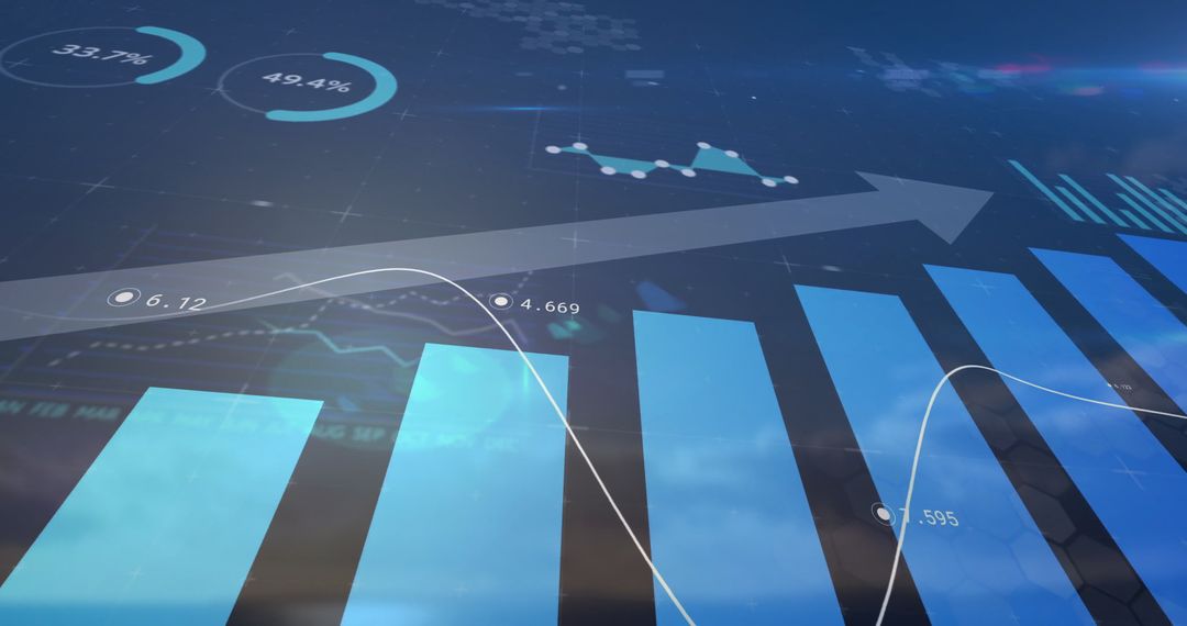 Futuristic Financial Data Dashboard with Analytics Charts