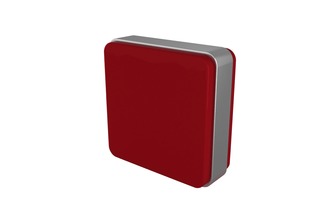 Red Tablet with Metal Edge on Transparent Background Digital Illustration