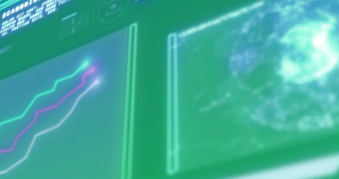 Futuristic Data Processing Interface Display