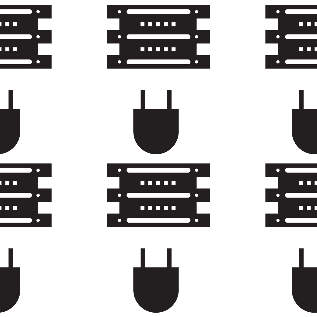 Digital Pattern with Servers and Plugs on Transparent Background