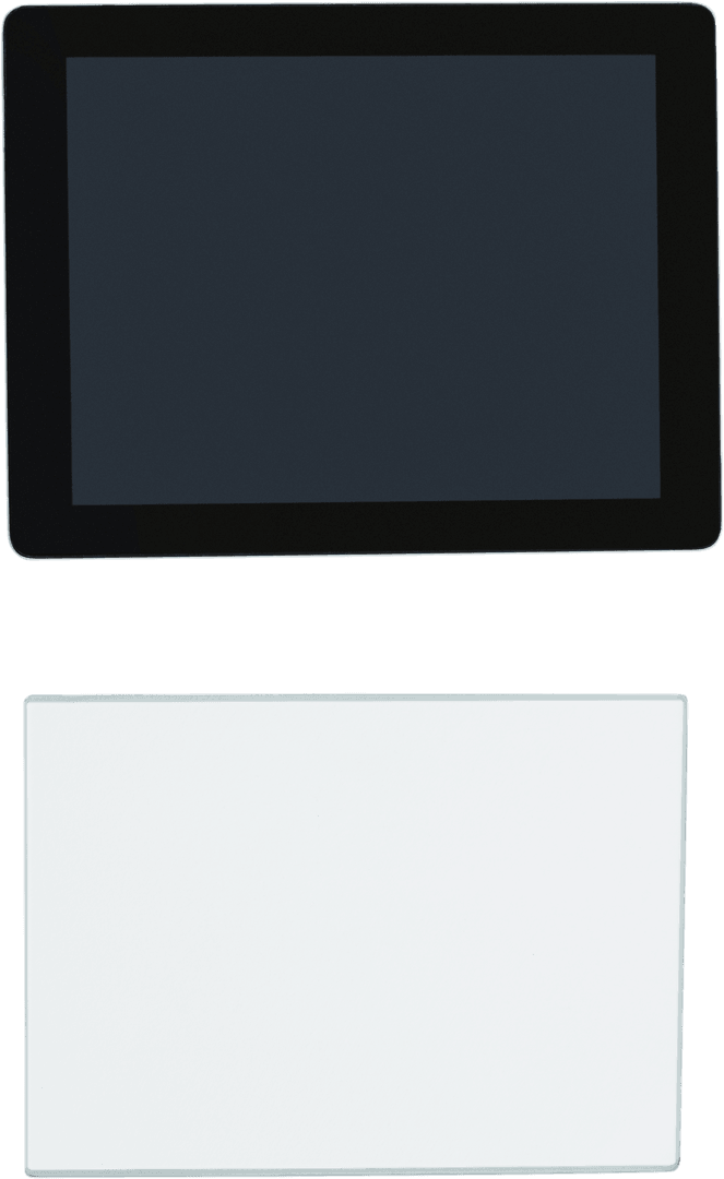 Transparent Digital Tablet Close-Up with Tempered Glass Screen Protector