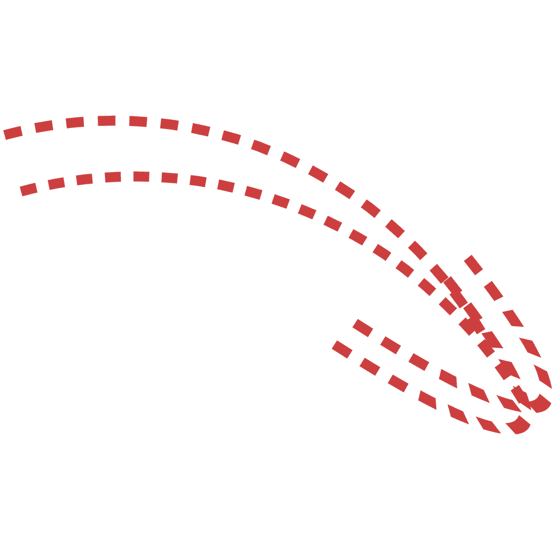 Red Dotted Arrow Illustration on Transparent Background