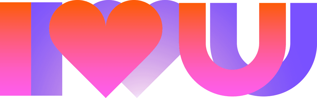 Vibrant Gradient Love Design on Transparent Background