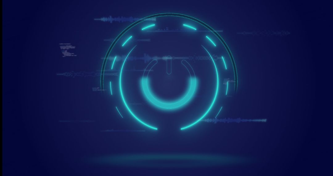 Digital Neon Interface with futuristic HUD Elements