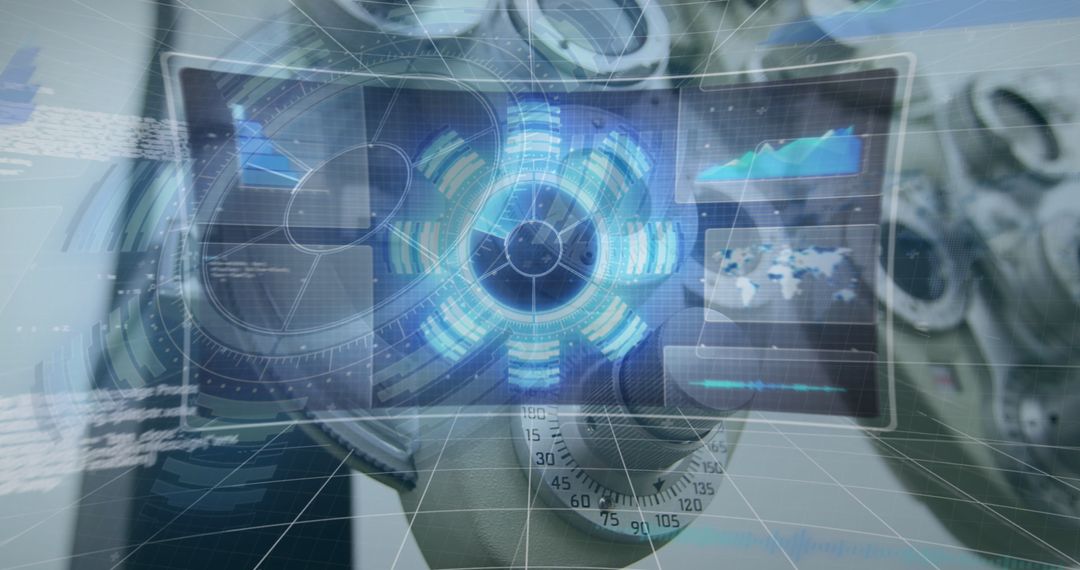 Futuristic Interface Projecting Business Data and Analytics