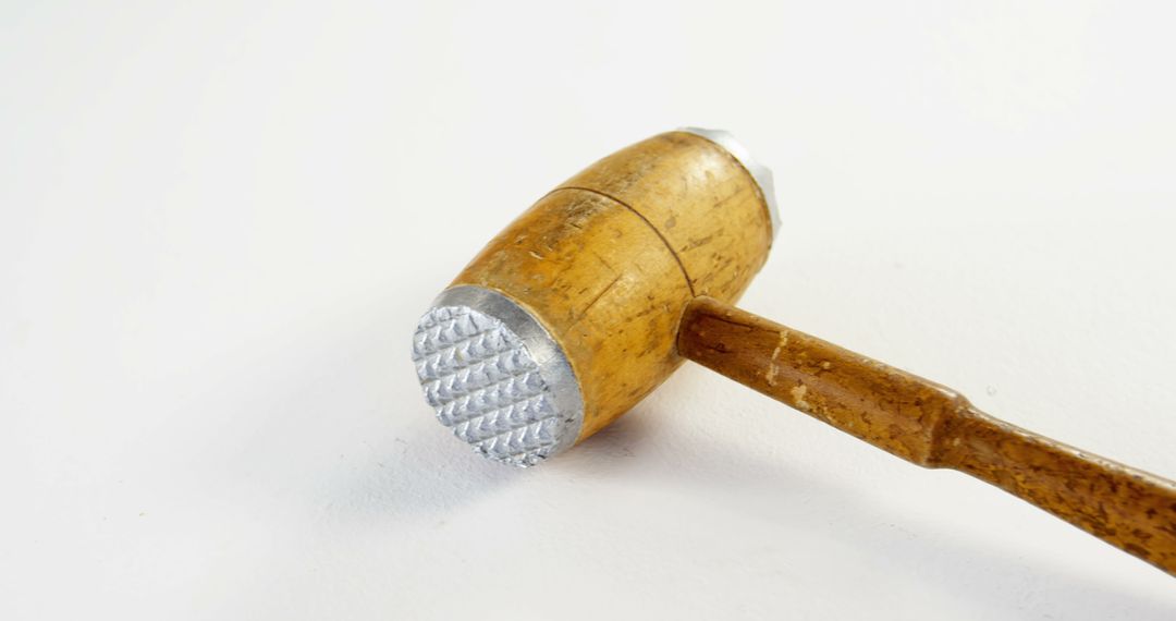 Wooden Meat Tenderizer Mallet on White Background - Free Images, Stock Photos and Pictures on Pikwizard.com