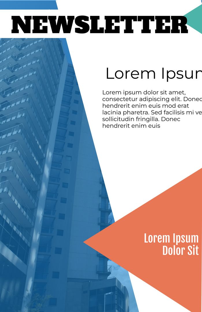 Corporate Newsletter Design Featuring Skyscrapers for Professional Updates