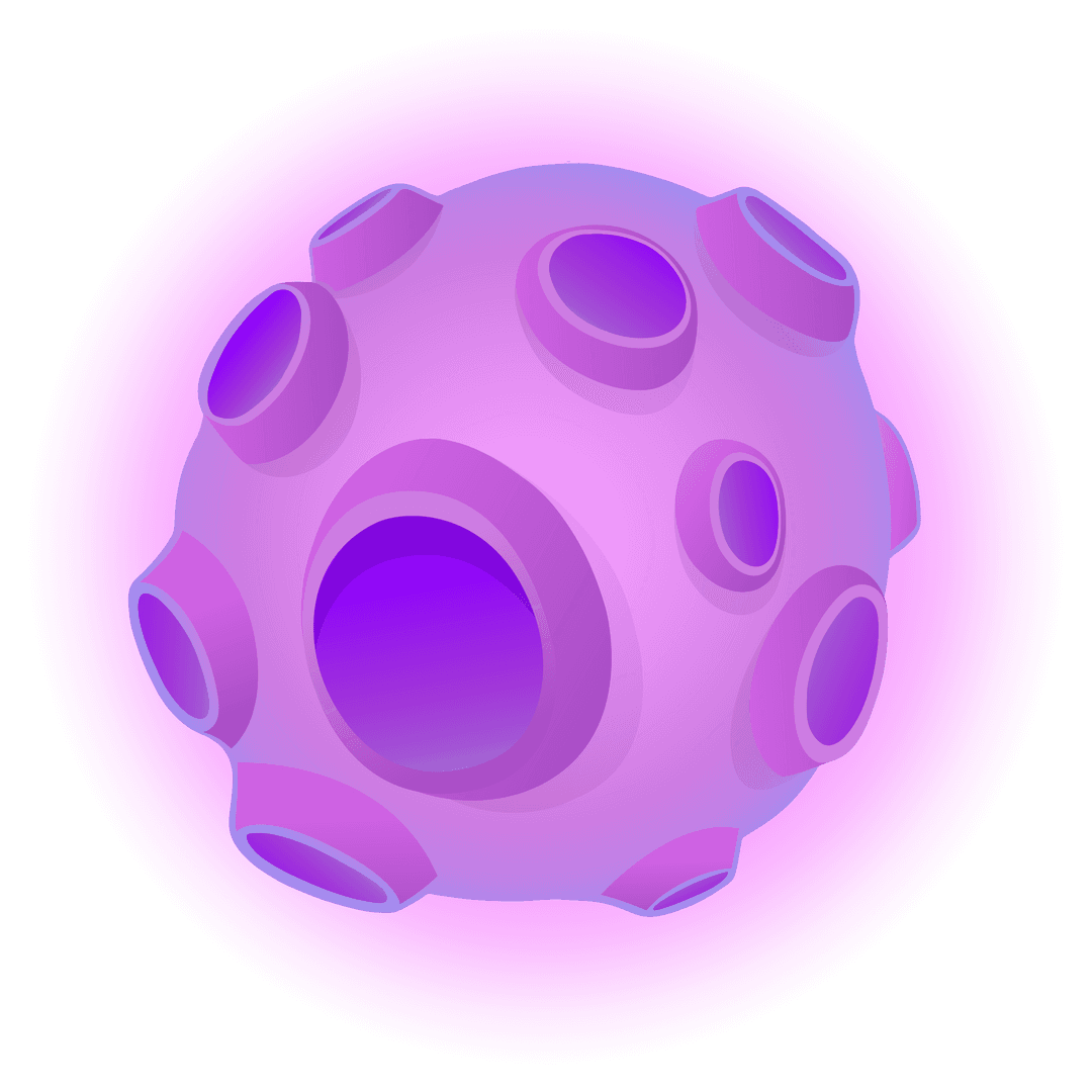 Abstract 3D Sphere with Tunnel Openings on Transparent Background