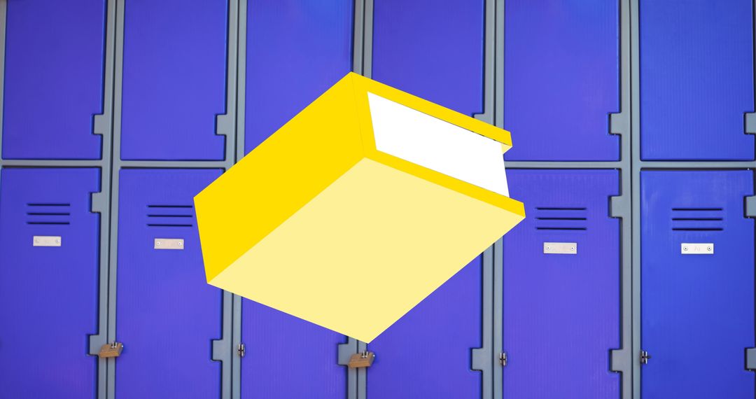 Animated Book Icon with Colorful School Locker Background