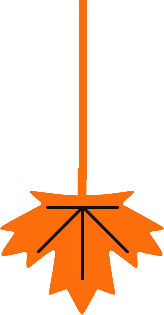 Vector Art of Orange Mop with Jagged Head on Transparent Background