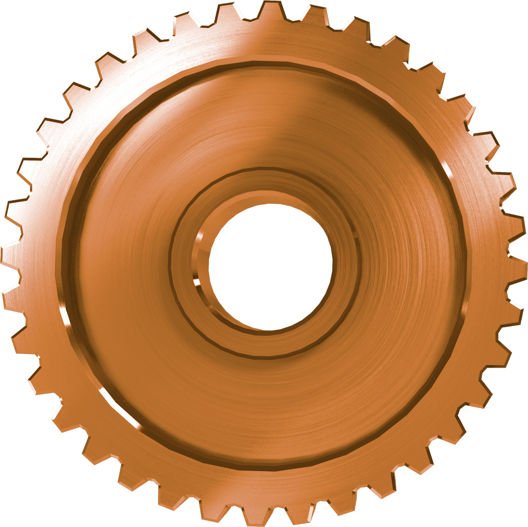 Brown Cogwheel on Transparent Background for Engineering Design