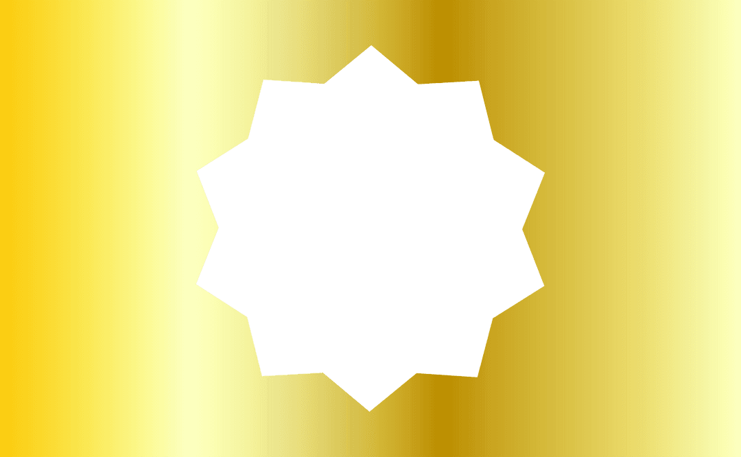 Transparent Geometric Star Shape on Gradient Gold Background