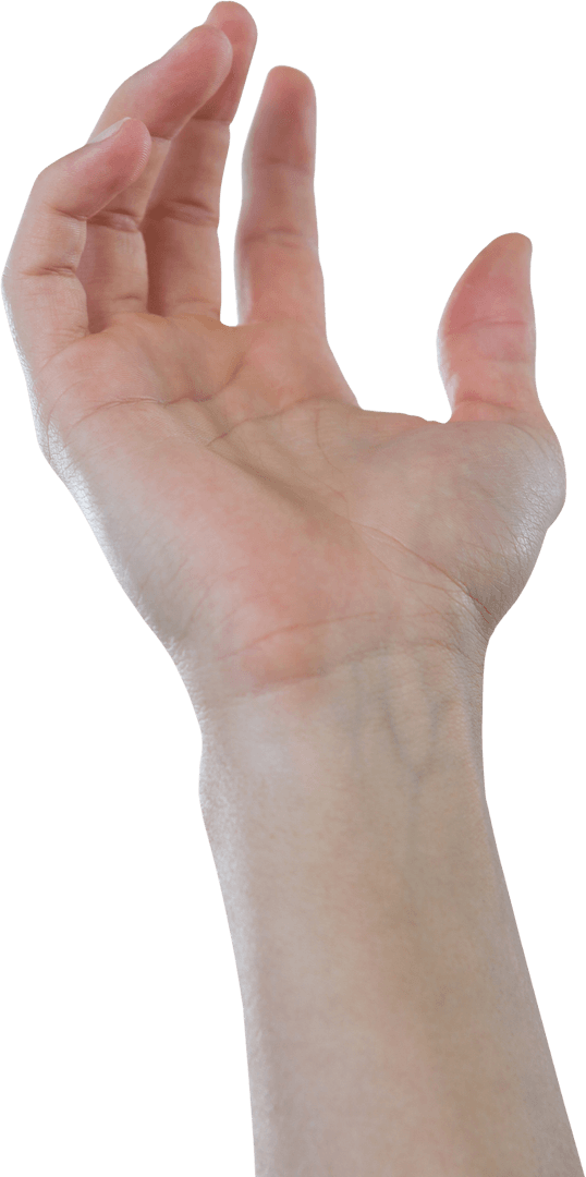 Transparent Hand Reaching Out Holding Invisible Object