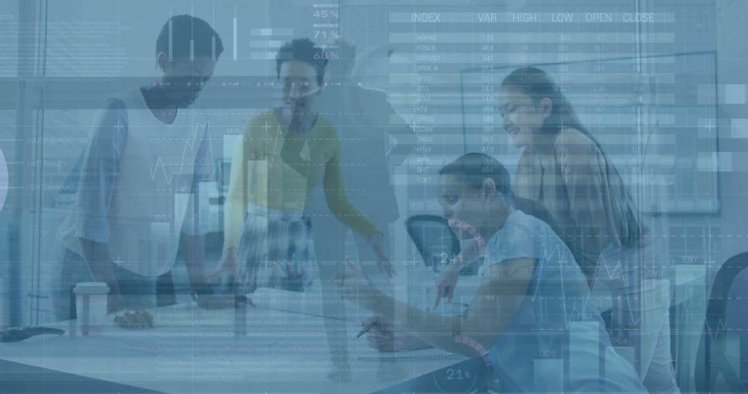 Business Team Analyzing Financial Growth Data Meeting