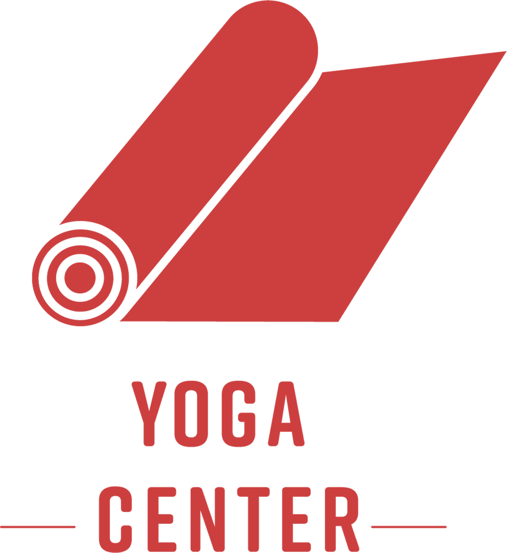 Red Yoga Mat with Yoga Center Text on Transparent Background