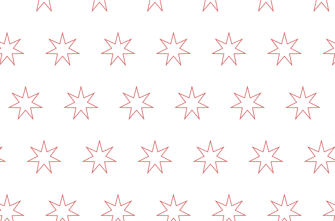Red Seven-Pointed Stars Transparent Pattern Design