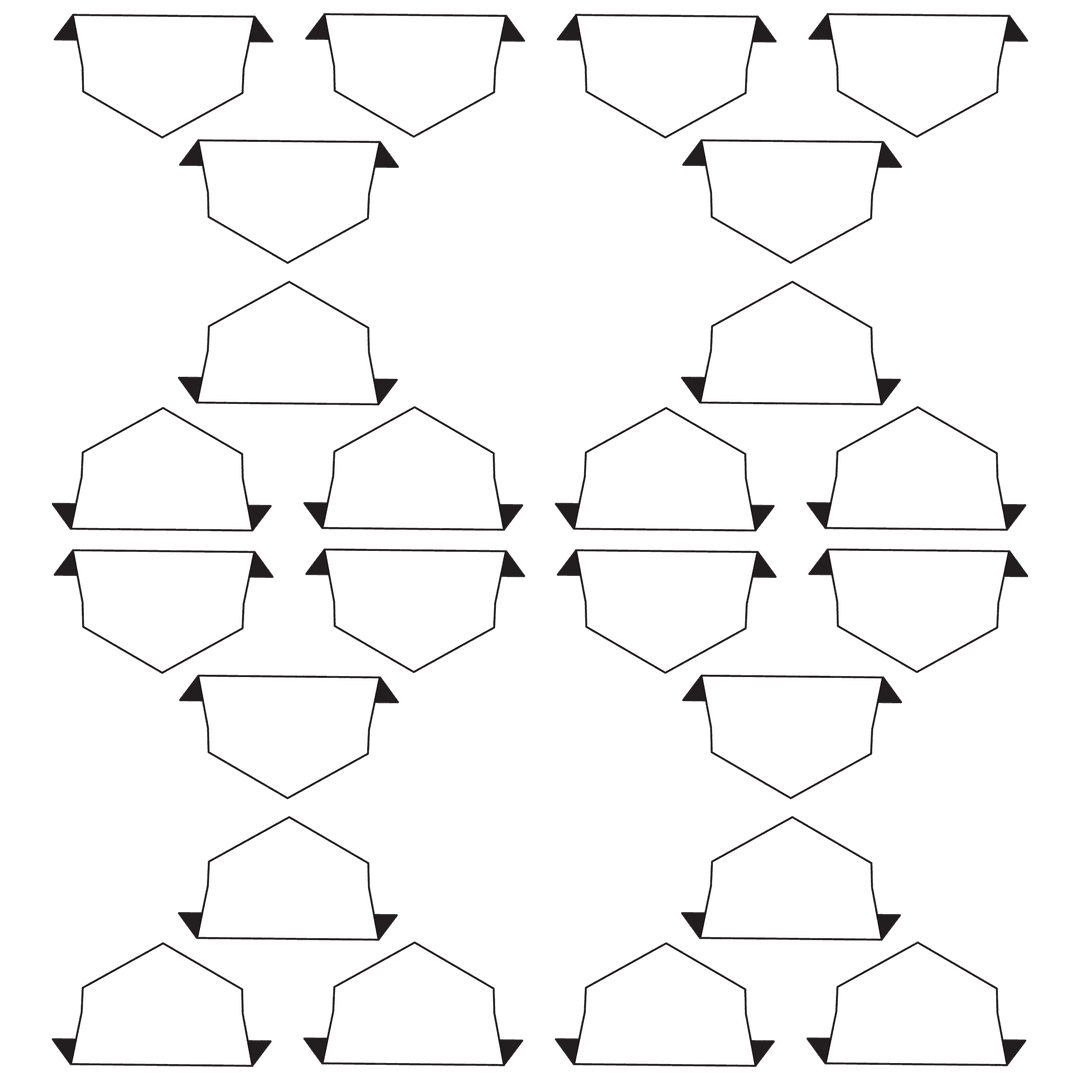 Geometric white pattern on transparent background with space
