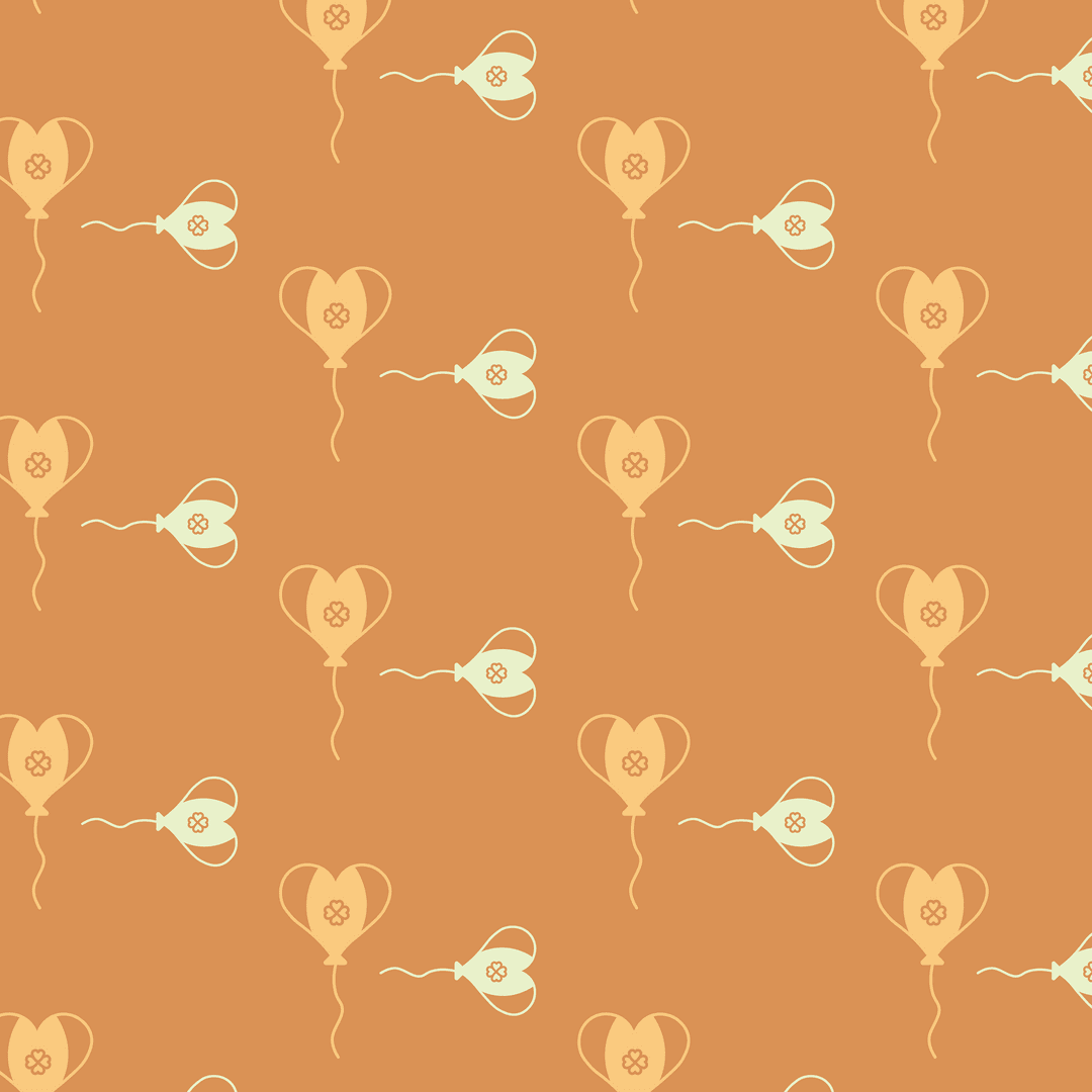 Orange Balloons Pattern on Transparent Background