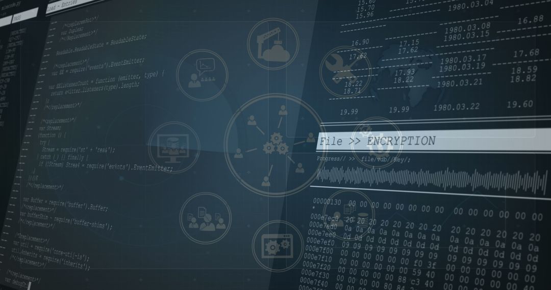 Network of Digital Icons and Data Processing for Business Technology