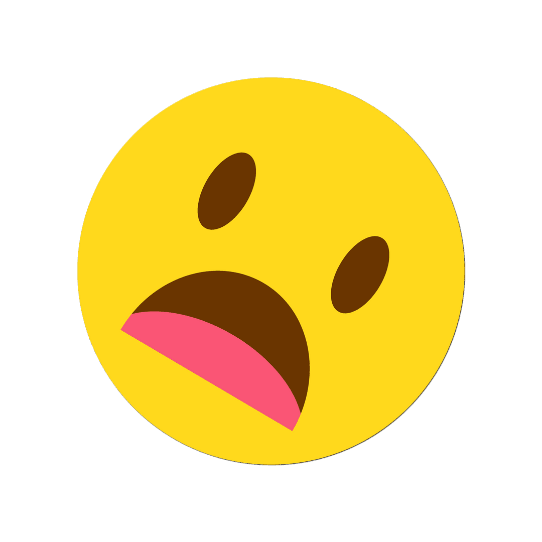 Shocked Emoji in Flat Design on Transparent Background