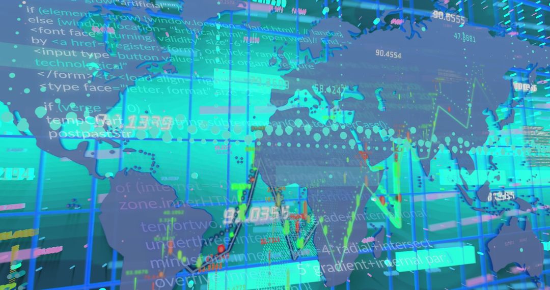 Global Financial Data Analysis Over World Map Interface