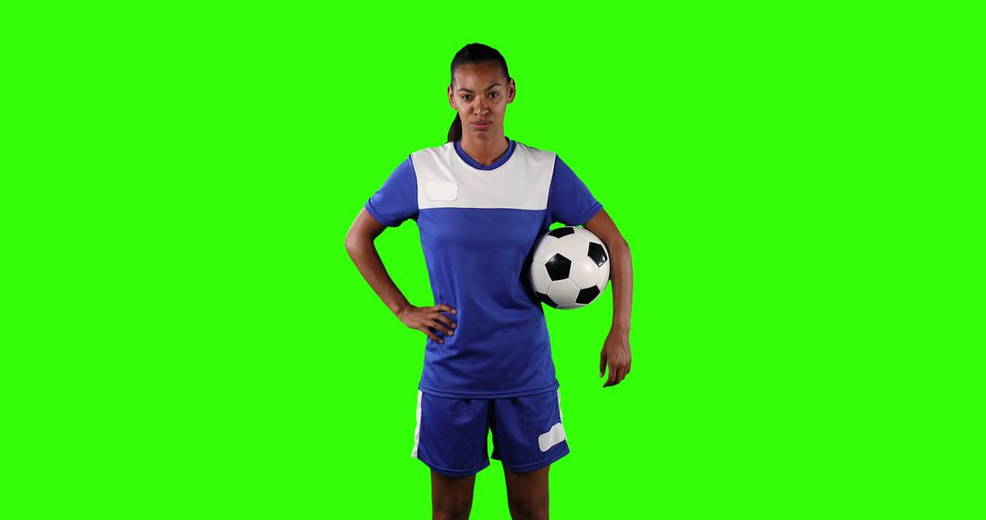 Female Soccer Player Holding Ball on Green Screen Background - Free Images, Stock Photos and Pictures on Pikwizard.com