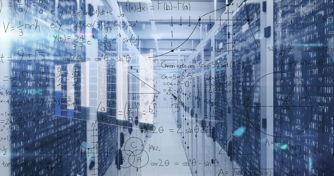 Data Center Corridor with Mathematical and Binary Overlays