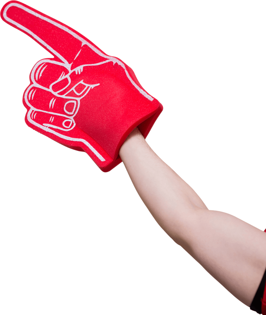 Giant Transparent Red Foam Finger Point Up