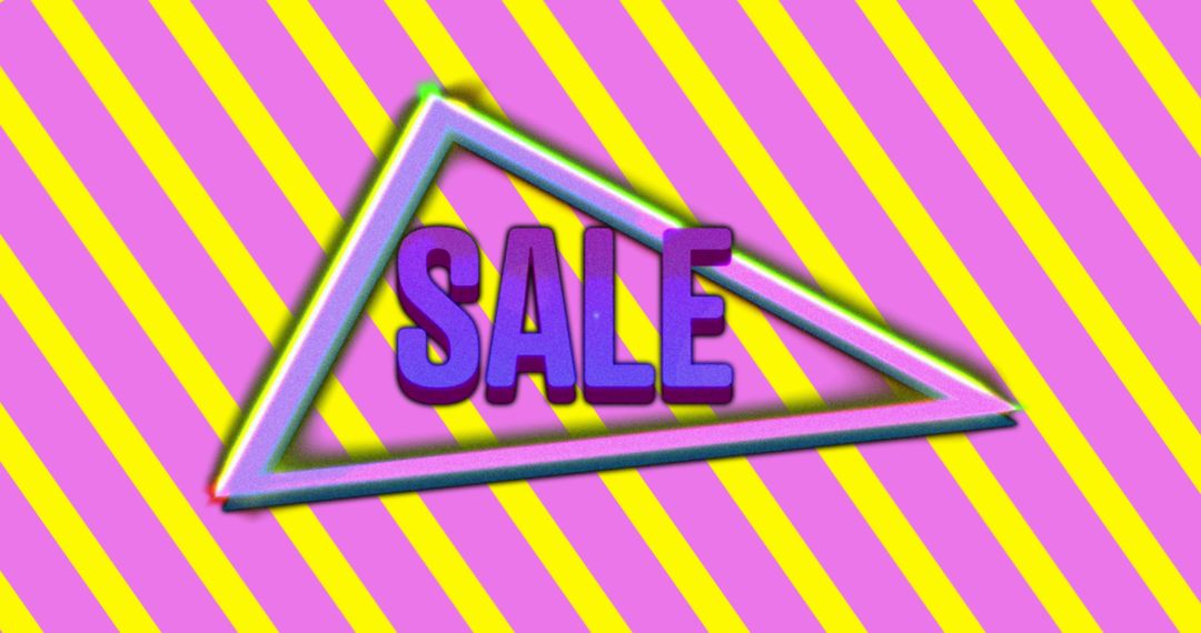 Colorful 80s Style Sale Animation with Neon Triangle