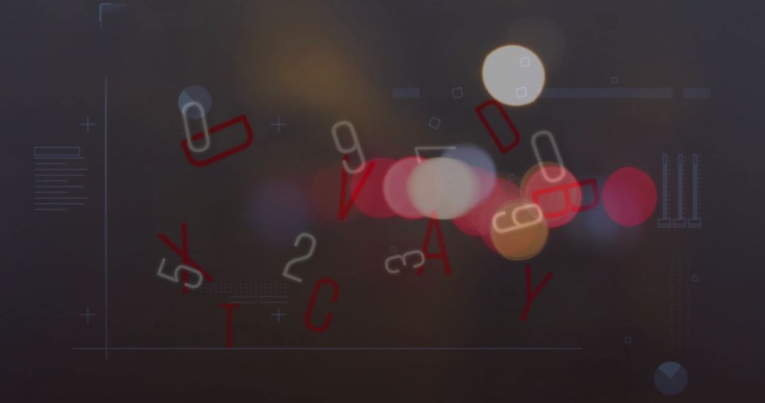 Abstract Global Finance Data with City Lights Background