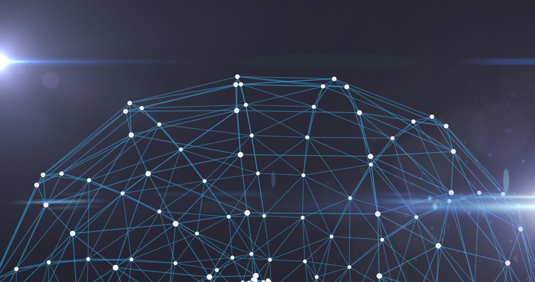 Digital Network Sphere Connections on Dark Background