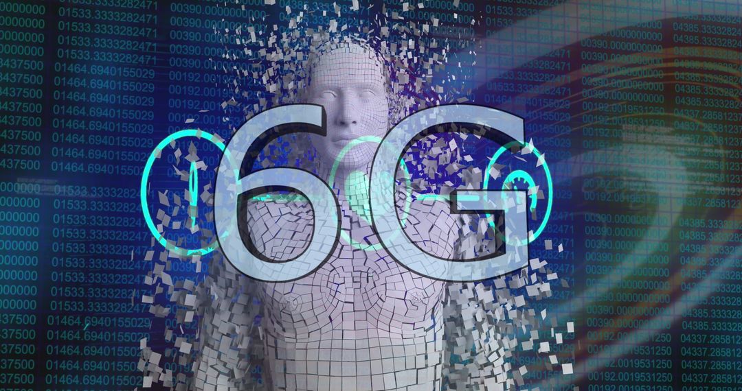 6G Technology Concept with Human Model and Digital Elements