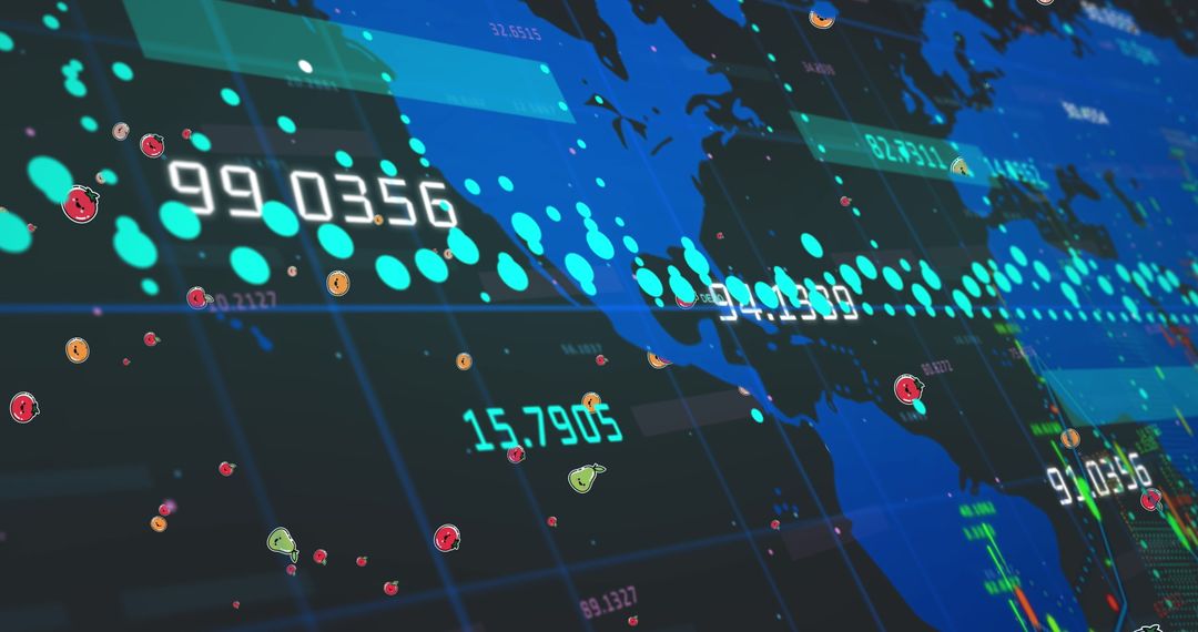 Digital Data Processing Over World Map Interface - Free Images, Stock Photos and Pictures on Pikwizard.com