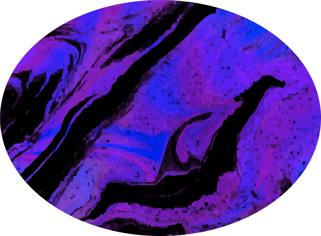 Oval Design with Transparent Purple Blue Swirls in Digital Art