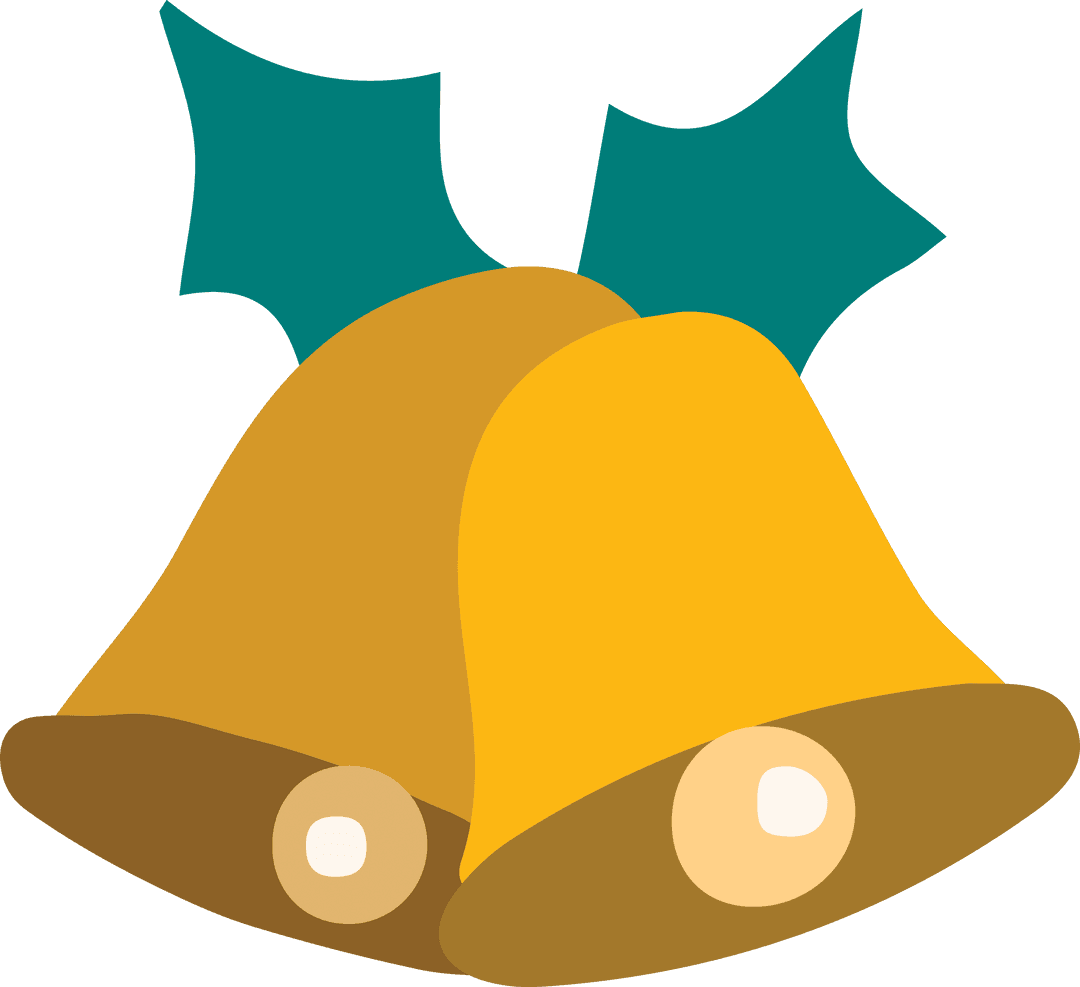 Transparent Christmas Bells with Green Holly Leaves