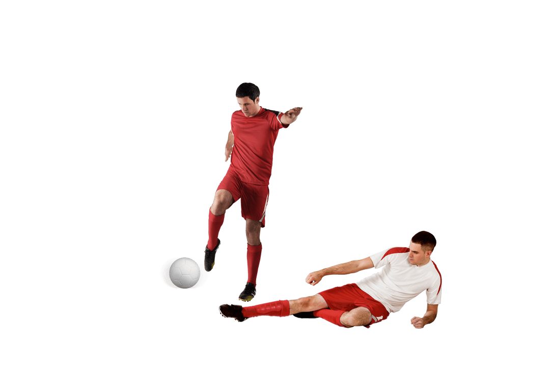Transparent Soccer Players Competing in Dynamic Action
