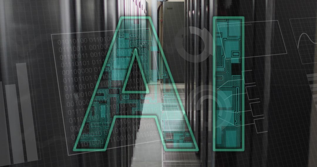 ai concepts depicted with data processing and servers - Free Images, Stock Photos and Pictures on Pikwizard.com