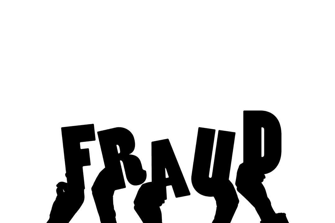 Hands Showing Fraud Sign on Transparent Background