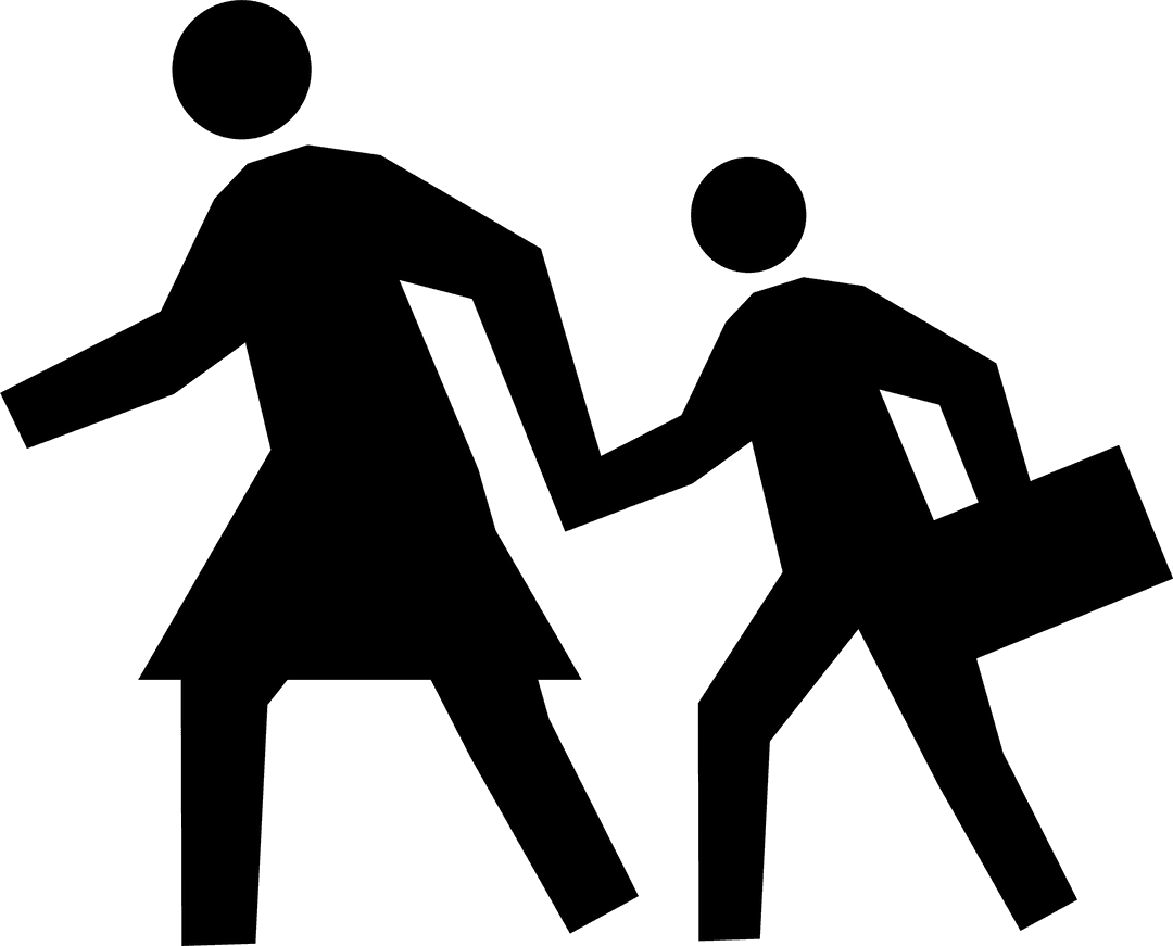 Transparent Illustration of Mother Holding Child's Hand