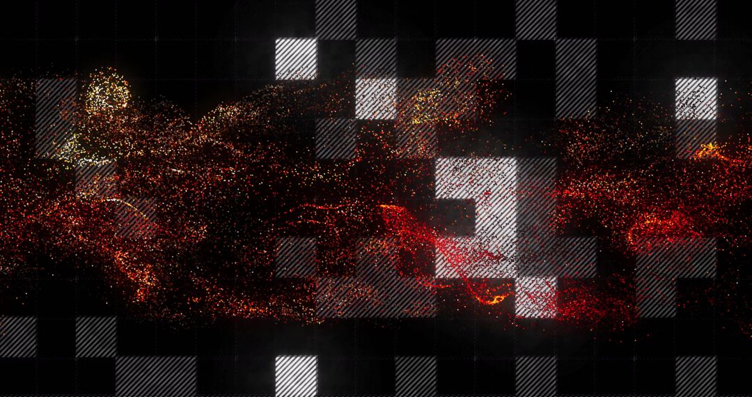 Abstract Digital Data Visual with Red Spots