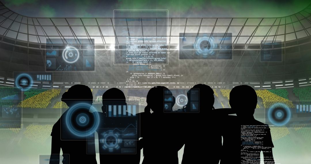 Digital Analytics Overlay at Modern Sports Stadium