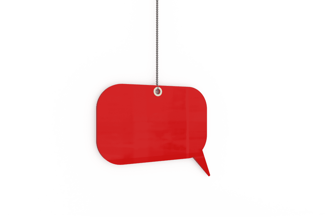 Red Transparent Speech Bubble Shaped Sale Tag Hanging