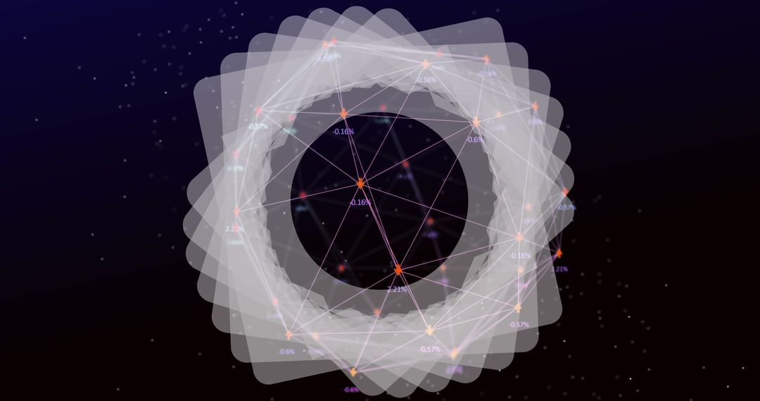 Futuristic Network of Connections and Data Visualization