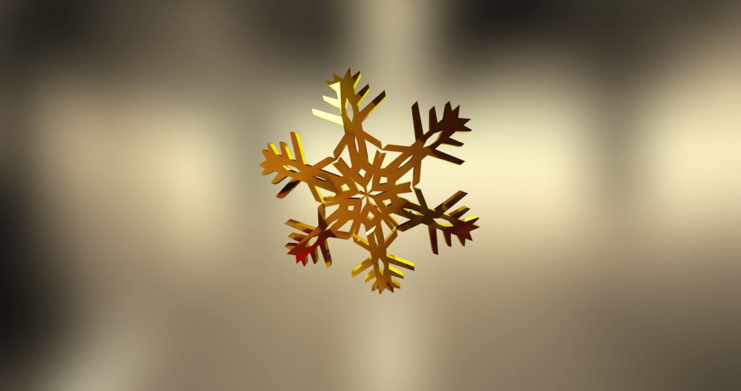 Golden Snowflake on Subtle Gray Background for Elegant Decorations