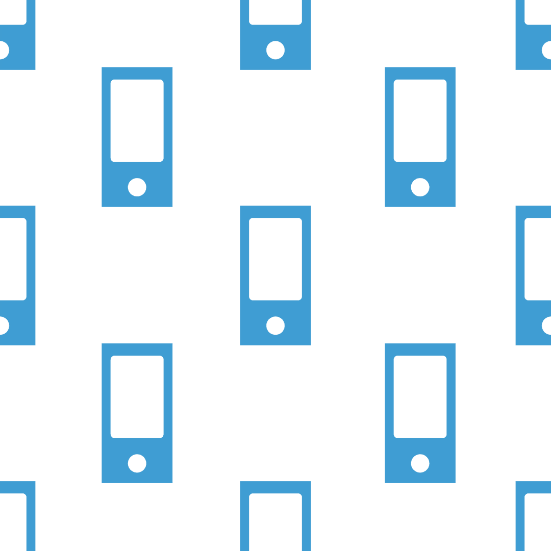 Seamless Transparent Pattern with Blue Smartphones on Vector Background