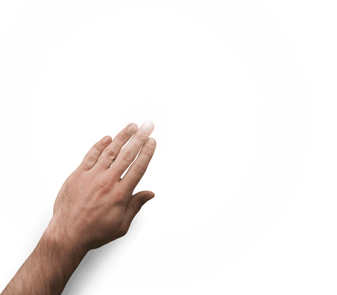 Transparent Light Flare Concept with Outstretched Hand