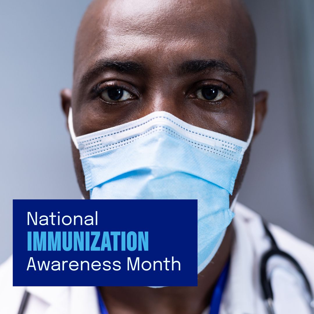 National Immunization Awareness Month: African American Doctor Wearing Face Mask - Download Free Stock Templates Pikwizard.com